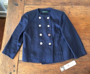 navy linen jacket womens