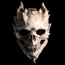 Adult Skeleton Mask Halloween Full Head Demon Skull Masks,Scary Latex Helmet