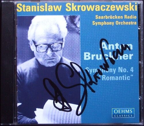 Stanislaw SKROWACZEWSKI Signiert BRUCKNER Symphony No.4 Romantic Saabrücken CD - Zdjęcie 1 z 1