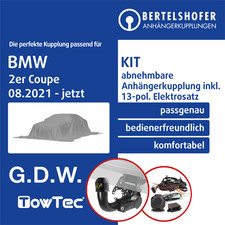 F�r BMW 2er Coupe Typ G42 08.2021-jetzt AHK abn. +13pol spez E-Satz TOP