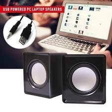 Mini USB Power Wired Computer Speakers Stereo 3.5mm Audio For Desktop PC Laptop