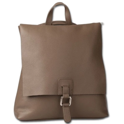 Toscanto Sac À Dos City Taupe Gris En Cuir Véritable 33x33x9cm ORT101RI6 - Photo 1/4