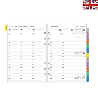 Vertikales Layout A5 Termin Tagebuch Refill 2026-2027 - perfekt für Organisation
