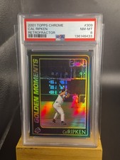 2001 TOPPS CHROME RETROFRACTOR GOLDEN MOMENTS #309 CAL RIPKEN JR PSA 8 Mint