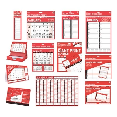 TALLON 2026 Calendar Slim A4 A3 A1 Large Monthly Planner Desktop Three Months Planner