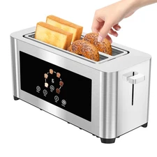 Touch Screen Smart Toaster 4 Slice, LCD Display, 1.6" Long Slot Toaster with ...