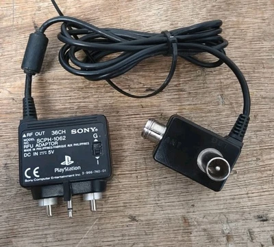 SONY PLAYSTATION 1 PS1 OFFICIAL RF TV AERIAL LEAD SCPH-1062 Audiophile version - Image 1 of 4