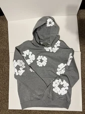 Denim Tears The Cotton Wreath Hoodie Grey Size Large  (100% AUTHENTIC )