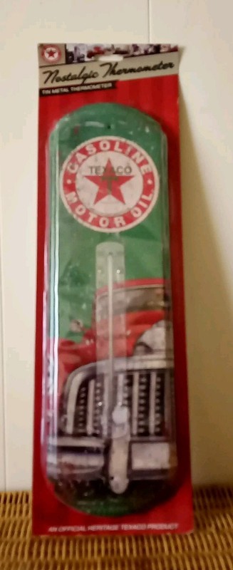 NEW! Gas & Oil TEXACO - Indoor Outdoor Metal Tin 17" Thermometer Nostalgic 40252