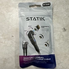 Statik 360 Universal Magnetic Charging Cable w/ 3 Magnetic Tips | 3 FT Cable