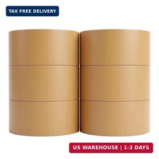 Brown Kraft Paper Packing Tape, 2 Inch x 55 Yards, 6 Rolls Heavy Duty Self Ad...