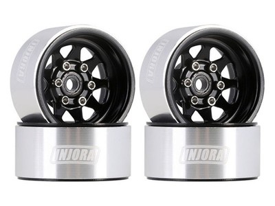 INJORA 1.0'' Negative Offset 3.78mm Deep  Dish Stamped Steel Wheels YQW-1004BK