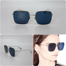 Christain Dior Stellaire 1 XS Square Gold Aviator 54-18-145 Metal Sunglasses NIB