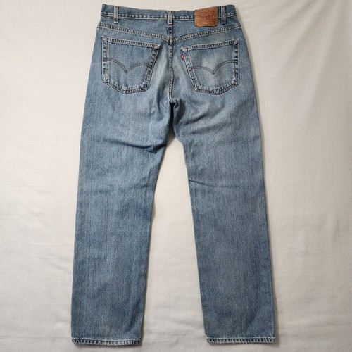 Vintage 80s Levis 505 Herren 38x32 Blue Fade Whisker Light Straight Made In Canada - Bild 2 von 10