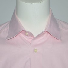 DAVID DONAHUE Trim Fit Pink 100 Cotton Dress Shirt Sz 16 32/33