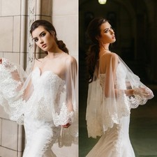 Long Sleeves Bolero Topper Jacket for Bride Appliques Lace Beading Wedding Dress
