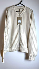 SOYA CONCEPT - PINSTRIPE ZIP SWEATSHIRT - SIZE XL - CREAM