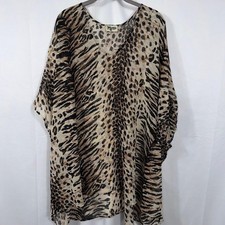 Show Me Your Mumu Animal Print Caftan Tunic Top Size: Small
