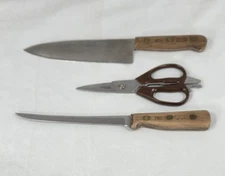Vtg Chicago Cutlery Knife Set 78S Fillet 42S Chef Kitchen Shears Scissors Lot 3