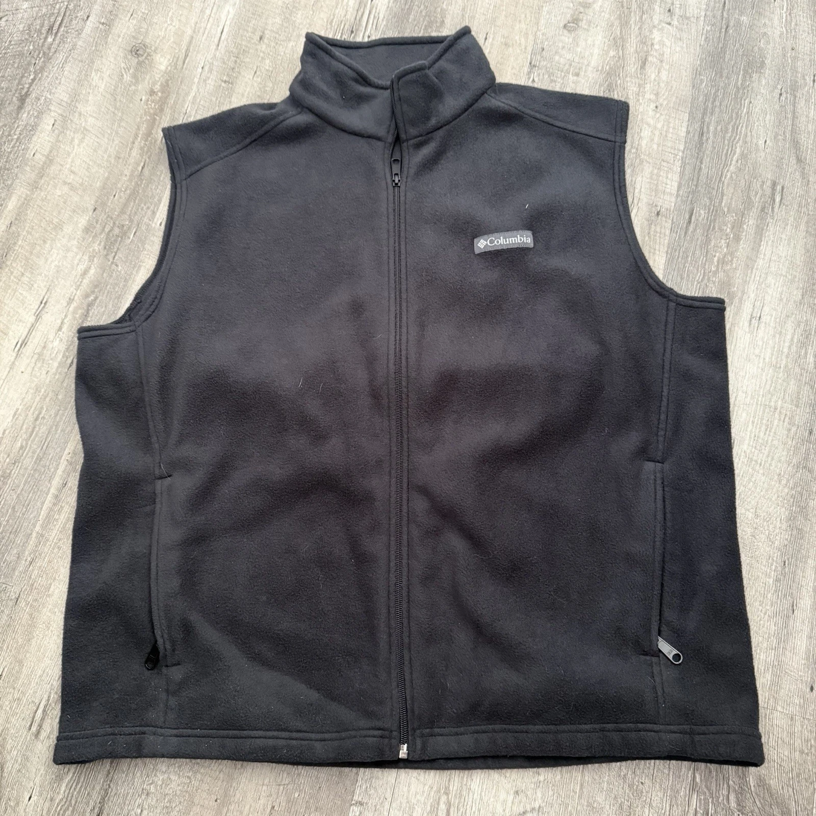 Columbia Vest Mens Sz XL Steens Mountain Fleece Full Zip AM1535 Black/Gray
