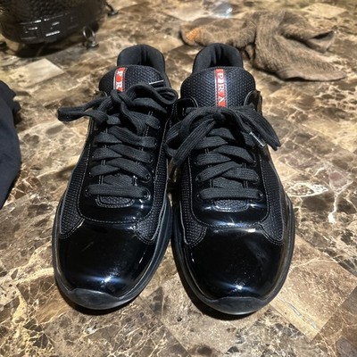 Size 7- Prada Men Americas Black Cup Sneakers