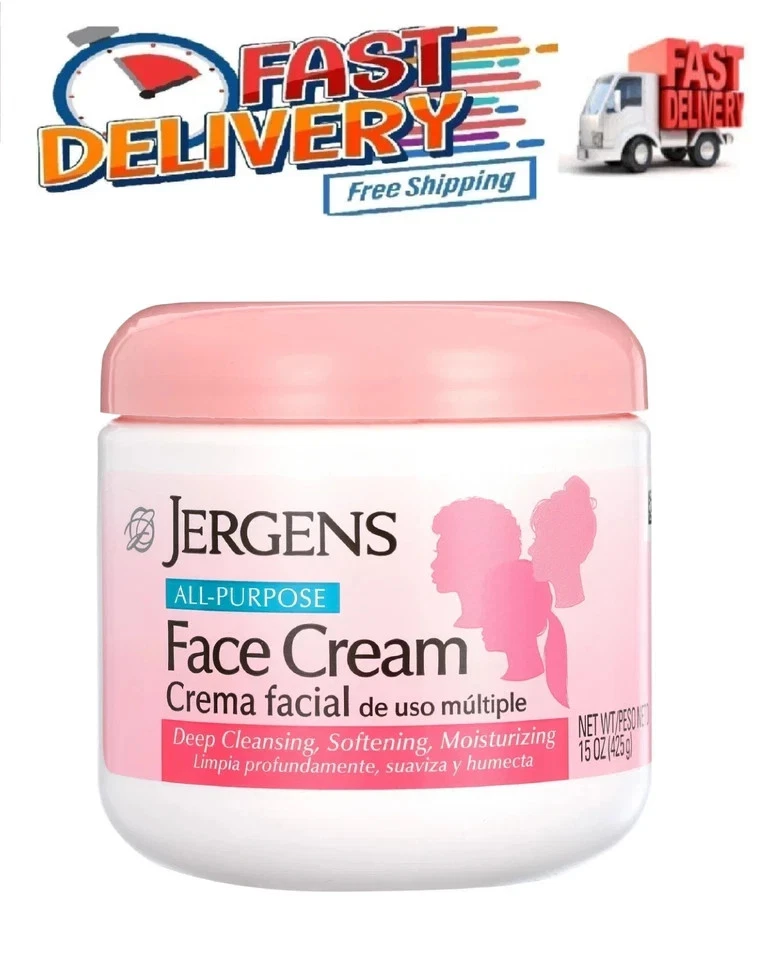 Paquete de 2 lociones hidratantes crema facial multiusos Jergens, 15 fl oz Foto 2 de 2
