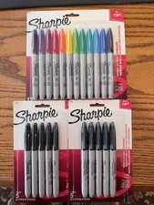 Sharpie Fine Point Color Markers / Black Bundle Pack - 22 Total : Brand New 