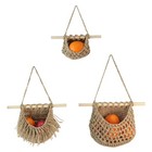 Kitchen Hanging Fruit Basket 3-Tier Cotton Rope Woven Hanging Organizer Hanging