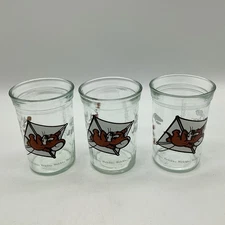 Set of 3 Vintage Welchs Tom & Jerry Jelly Jar Juice Glass Kite 1990