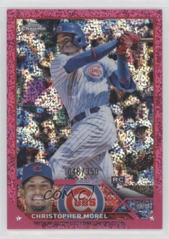 2023 Topps Chrome Magenta Speckle Refractor 48/350 Christopher Morel #198 1b7o