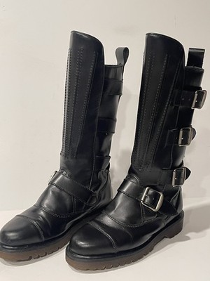 Dr Doc Marten Tall Phina Walking Dead 4 Buckle Combat Black Boots