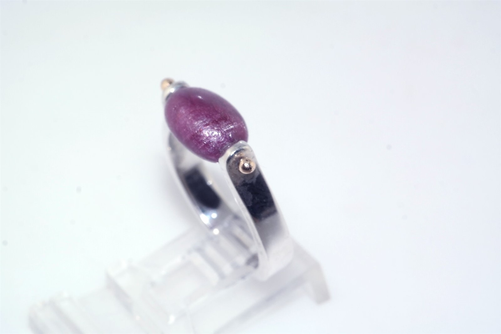 Artisan Handmade Ruby Bead Sterling Silver Ring s… - image 2