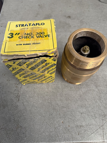 Strataflo No. 300 3 in Brass Poppet Check Valve for Water 200 lb