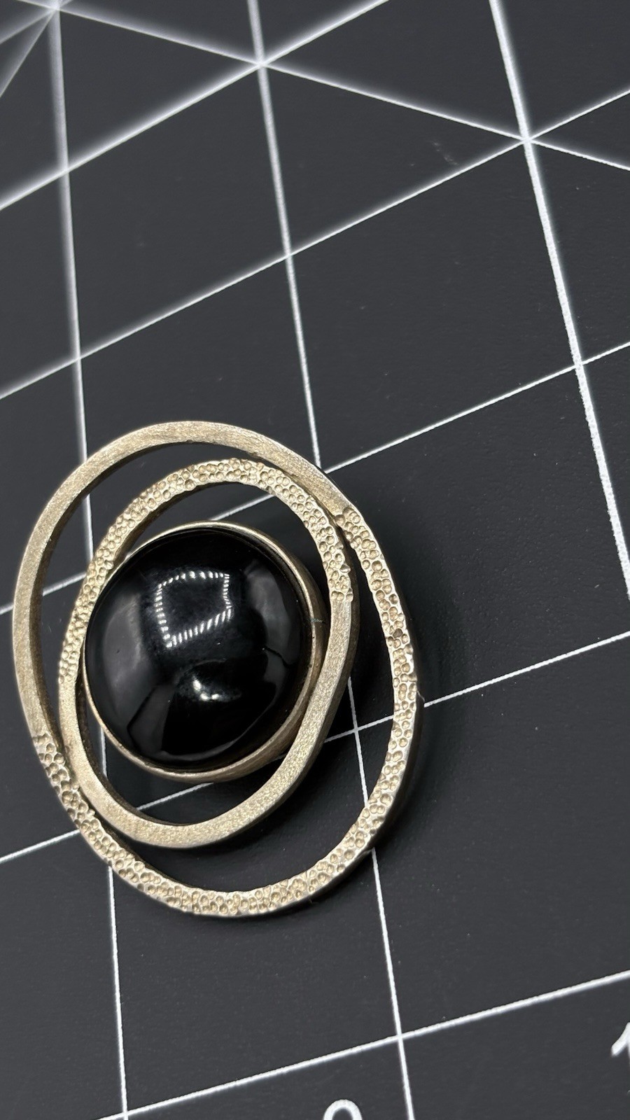 Large Chunky Statement 950 Silver Black Onyx Pend… - image 3