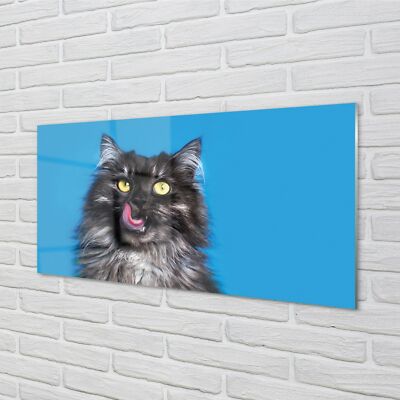 Tulup Acrylglas 140x70 Wandkunst Oblizujący eine Katze