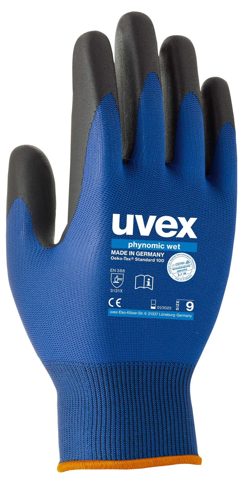 Uvex phynomic wet - wasserabweisende Arbeitshandschuhe f. Herren und Damen - Gr