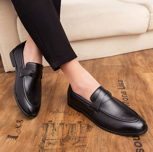 Mens Dress Shoes Leather Round Toe 