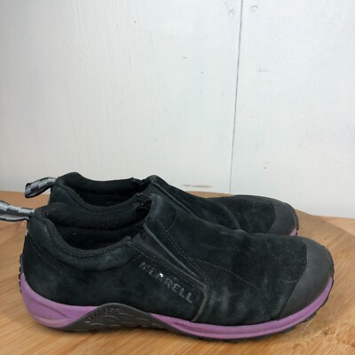 Merrell Shoes Womens 9 Jungle Moc Touch Black Suede Sneakers Slip On Classic