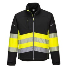 Image of PW3 Hi Vis Softshell Work Jacket Segmented Hi Viz Class 1 Portwest PW375