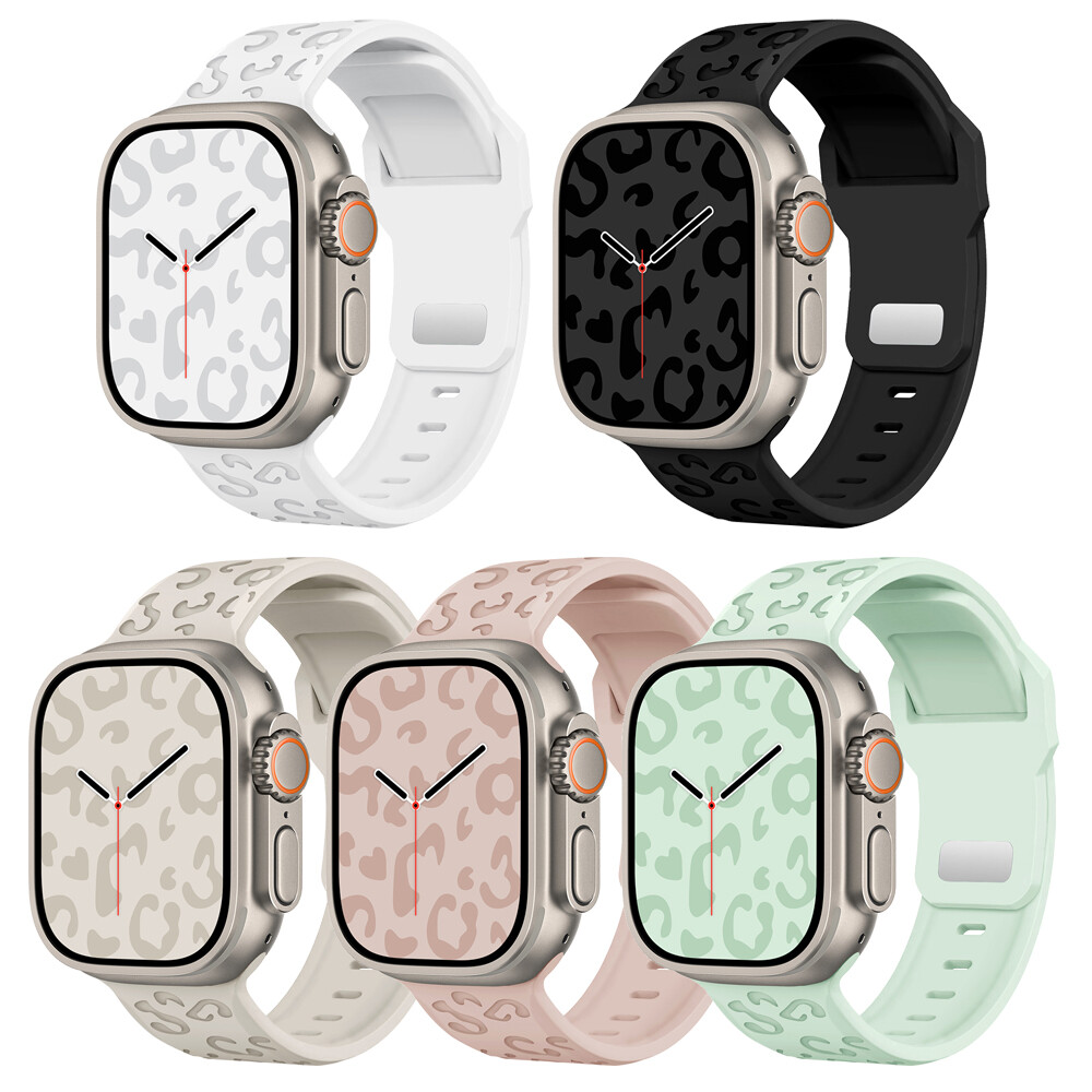 Engraved Leopard Sport Band for Apple Watch Series 6-10 SE Ultra 2 42-49mm-image