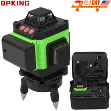 16 Lines 4D Laser Level 360° Self Leveling Rotary Cross Line Measure 15M Green
