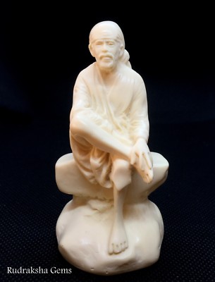 SAI BABA SAI RAM SHIRDI HANDGEFERTIGTE STATUE SCHÖNER GESEGNETER HINDUISTISCHER GOTT YOGA 3 ZOLL 
