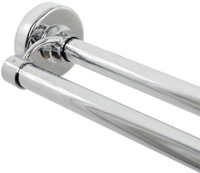 Shower Curtain Rod 43 in. to 72 in. Aluminum Adjustable Double Straight