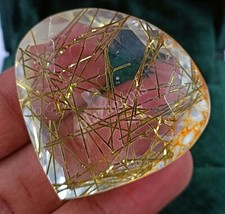 126.65 CT Pear Cut Goldan Rutilated Quartz Certified Transparent Loose Gems 5ARX