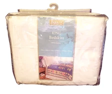 Bedskirt King White 100% Cotton Madison Cutwork Jubilee 78" x 80" x 14" New Bed