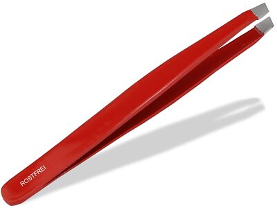 Profi Zupfpinzette Pinzette Schräg Haarzupfpinzette 10 cm - 4 mm ROT