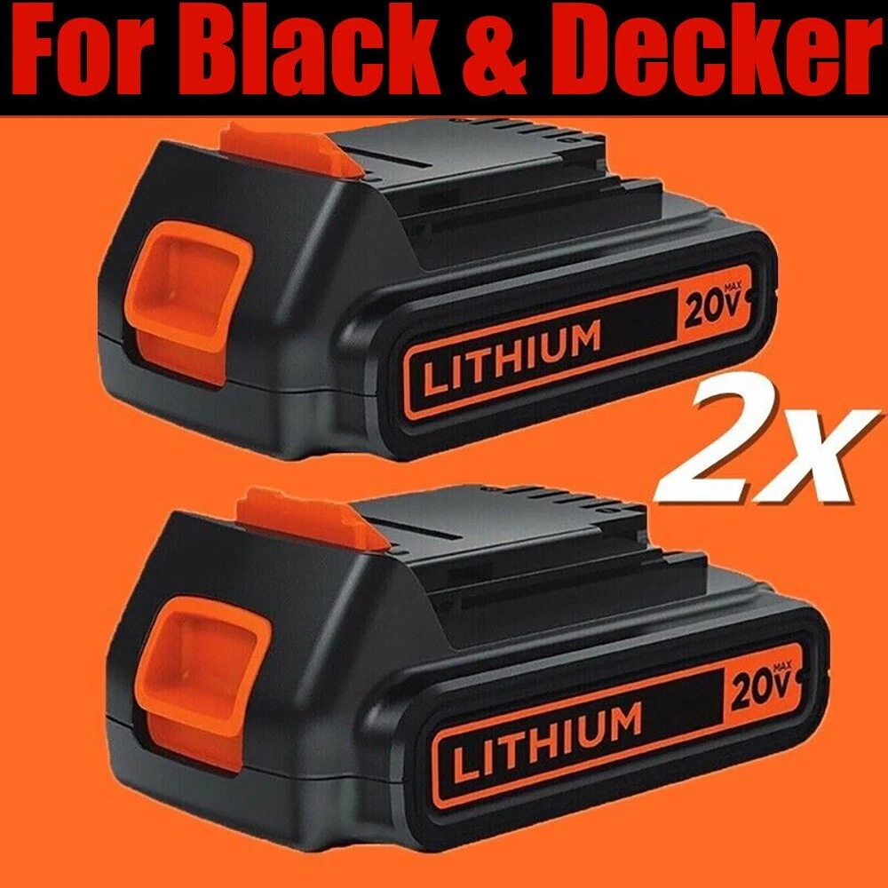 BLACK+DECKER LBXR20-OPE2 2-Pack Max Lithium Ion Battery, 20-Volt