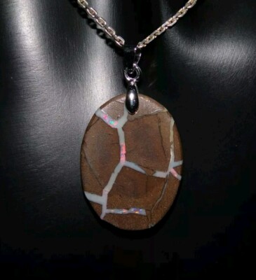 Boulderopal Anhänger 17,20ct Queensland Australien, 925er Öse, ohne Kette