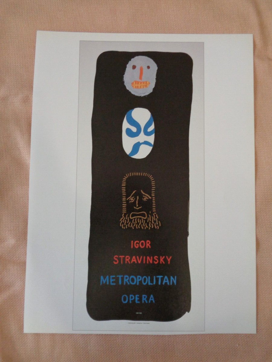 David Hockney Art Offset Lithograph Igor Stravinsky Metropolitan