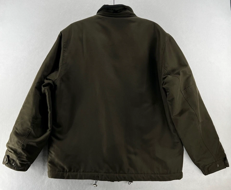 Dockers Soft Shell Jacket Mens Size M Full Zip Snap Fleece Lined Khaki Green - Image 3 of 4